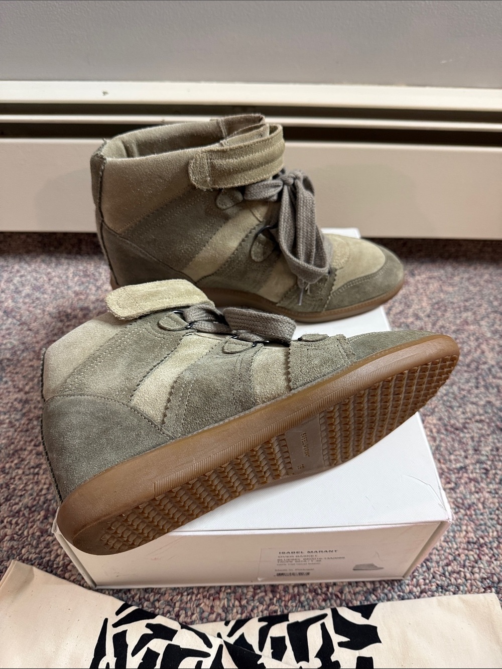 Isabel Marant Over Basket Bluebel Wedge Sneakers - Taupe - Picture 2 of 11
